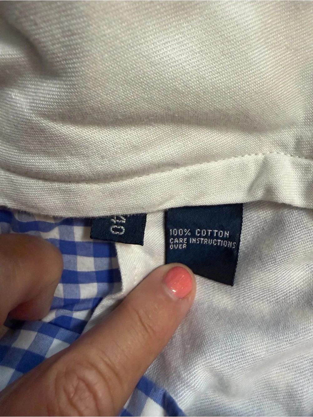 Polo by Ralph Lauren Blue and White Gingham Flat-Front Shorts